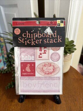 DCWV Chipboard Sticker Stack LOVE 5 Sheets Over 75 Pieces - New Sealed